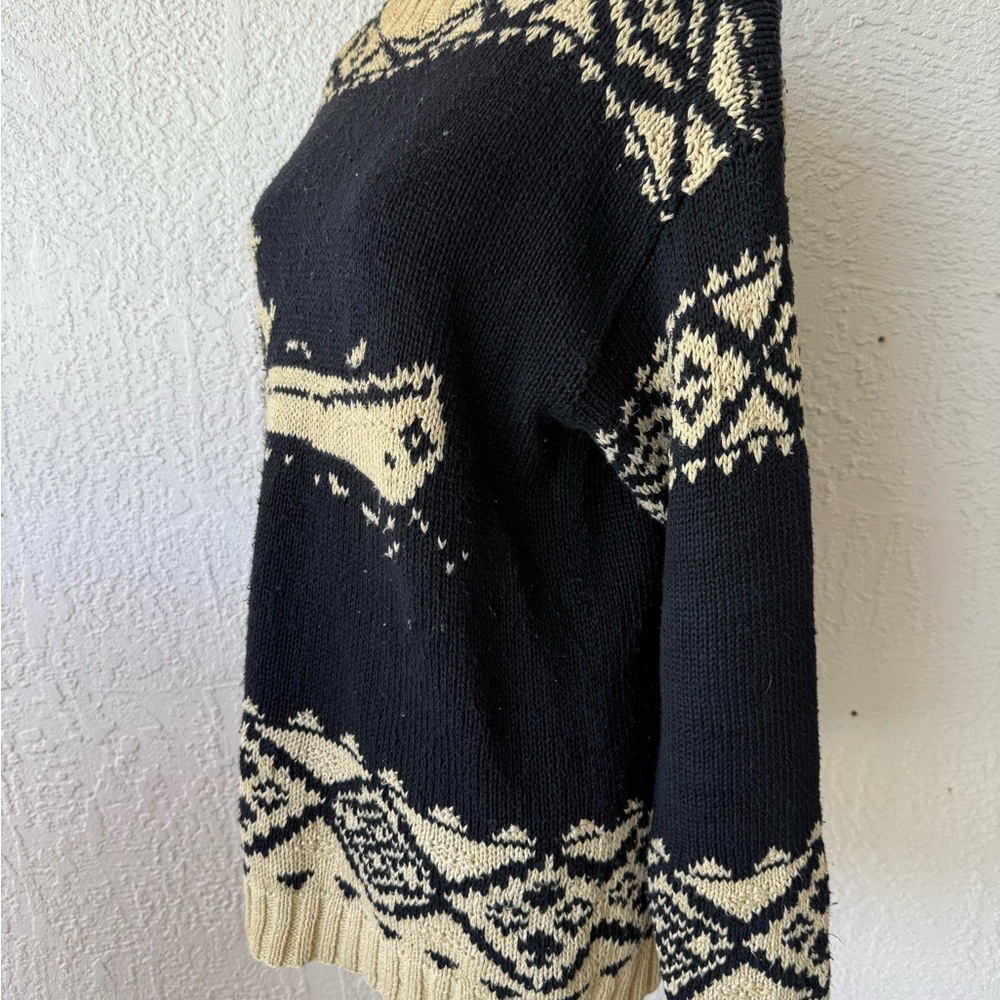 Polo Ralph Lauren vintage canoe row boat geometric graphic sweater size Medium - Picture 2 of 10